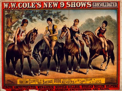 Poster advertising W.W. Coles New 9 Shows Consolidated by American School