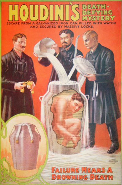 Poster advertising a new act by Houdini by American School