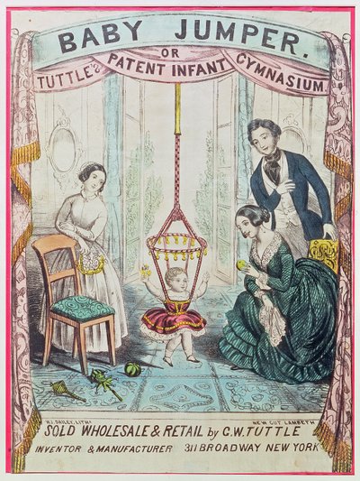 Poster Advertising the Baby Jumper or Tuttes Patent Infant Gym, published by W.J. Dailey by American School