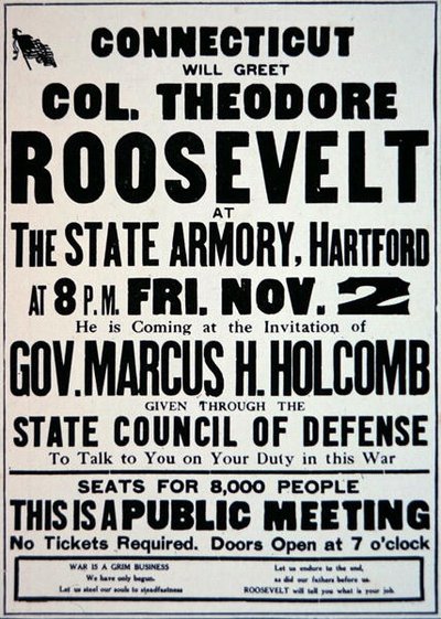 Poster announcing a meeting for supporters of America
