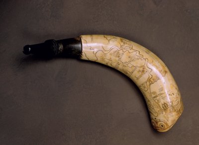 Powder horn, from the French and Indian War by American School