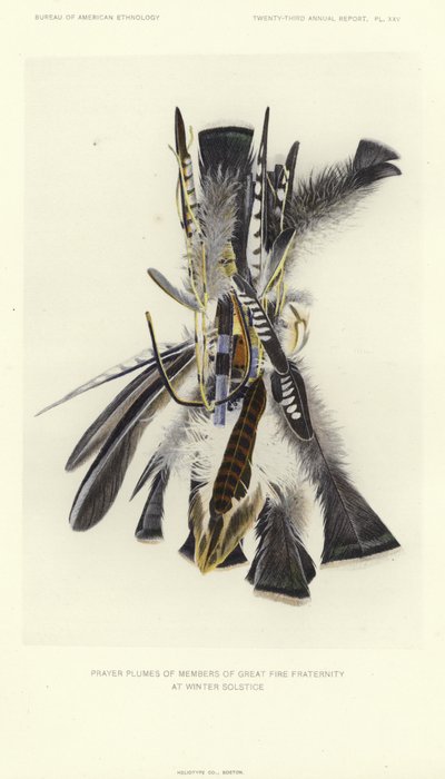 Prayer Plumes of Members of Great Fire Fraternity at Winter Solstice by American School