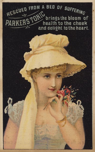 Pretty Lady Smelling Flowers by American School