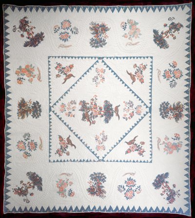 Quilt in Broderie Perse, c.1800 by American School