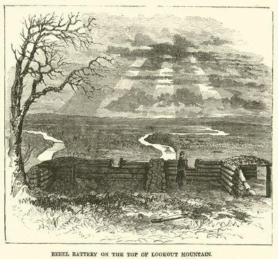 Rebel Battery on the top of Lookout Mountain, November 1863 by American School