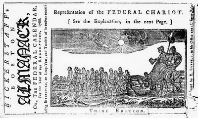Representation of the Federal Chariot, cover illustration from Bickerstaff
