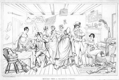 Return from Boarding School, from the Analectic Magazine, v.2., 1820 by American School