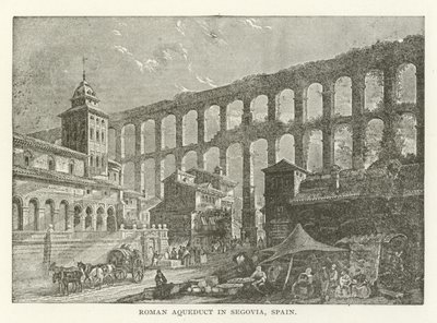 Roman Aqueduct in Segovia, Spain by American School