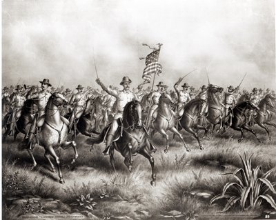 Rough Riders: Colonel Theodore Roosevelt, US Commander at San Juan Hill, Santiago, Cuba by American School