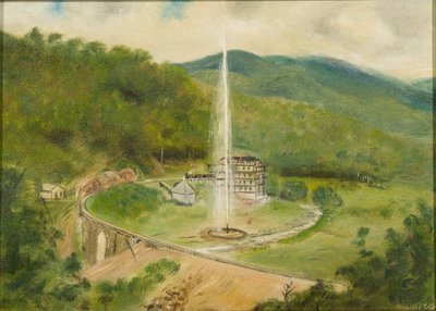 Round Knob Inn and the Fountain by American School