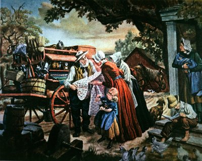 Rural America in the 19th Century: The Travelling Salesman of Household Goods by American School
