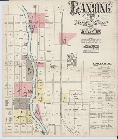 Sanborn Fire Insurance Map from Lansing, Ingham County, Michigan by American School