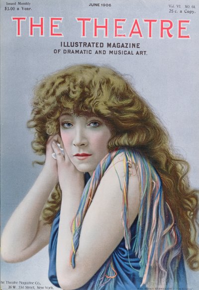 Sarah Bernhardt in the role of the Sorceress, a play by Sardou, cover illustration of Theatre magazine, June 1906 by American School