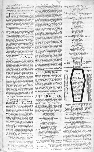 Second page of the Boston Evening Post announcing the death of King George II (1683-1760), 5th January, 1761 by American School