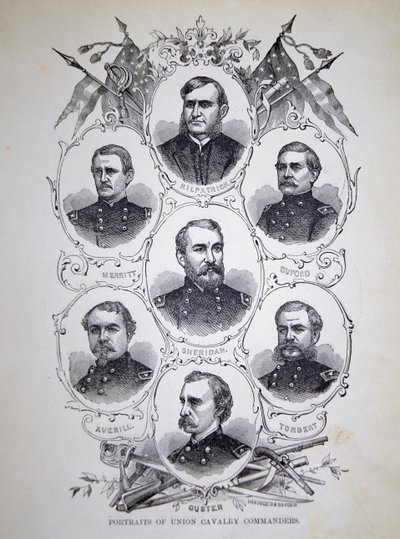 Seven Portraits of Prominent Cavalry Commanders of the Union Army by American School