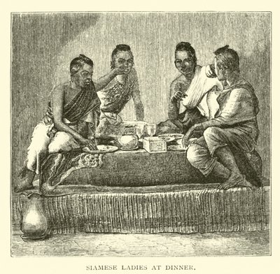 Siamese Ladies at Dinner by American School