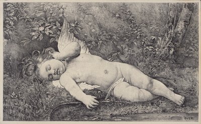 Sleeping Love, Trade Card for Godey