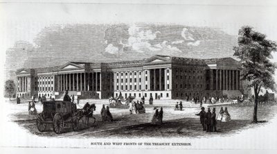 South and West Fronts of the Treasury Extension, from 