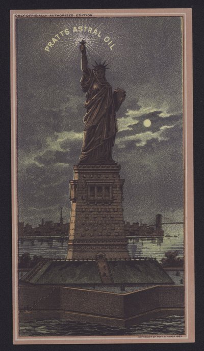 Statue of Liberty at Night, Pratts Astral Oil by American School