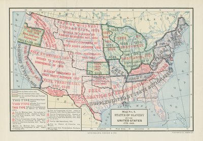 Status of Slavery in the United States, 1775-1865, from "Division and Reunion, 1829-1889" by Woodrow Wilson by American School