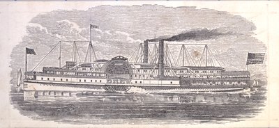 Steamship Drew, Ticket for the Peoples Evening Line, Albany to New York, verso by American School