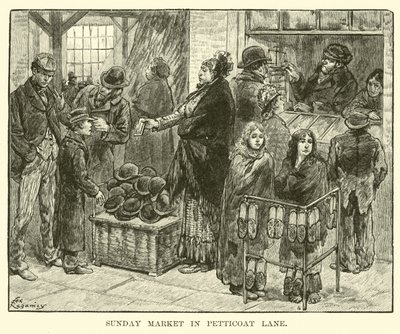 Sunday Market in Petticoat Lane by American School