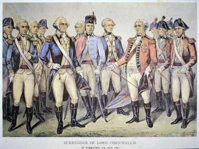 Surrender of Lord Cornwallis at Yorktown, Virginia by American School