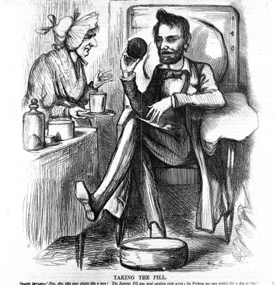 Taking the Pill, from the Humors of War by American School