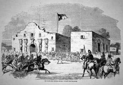 The Alamo fort at San Antonio, HQ of Federal General Twiggs by American School