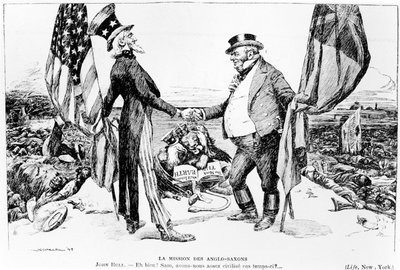 The Anglo-Saxons Mission, illustration from Le Rire, 1899 by American School