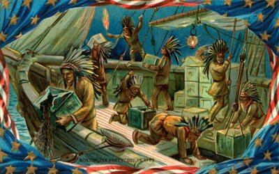 The Boston Tea Party by American School