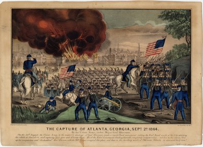 The Capture of Atlanta, Georgia, Sept. 2nd 1864, pub. by Currier & Ives, c.1864 by American School