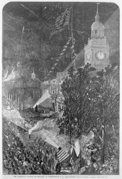 The Centennial Fourth: Illumination of Independence Hall, Philadelphia, from Harper