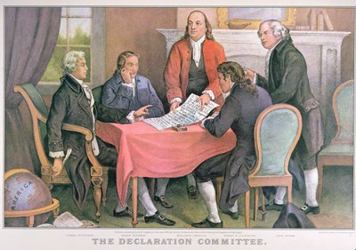 The Declaration Committee, published by Currier & Ives, New York by American School