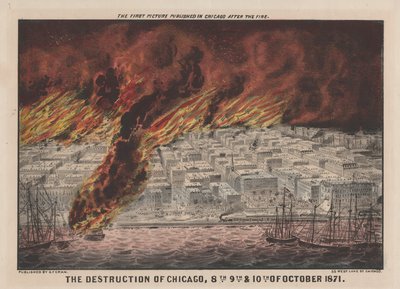 The Destruction of Chicago, 8th, 9th and 10th October 1871, 1871 by American School