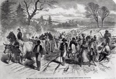 The Effects of the Proclamation: Freed Negroes Coming into Our Lines at Newbern, North Carolina, from 