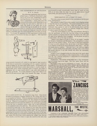 The Experiment of Levitation, F. D. Hewes, Advertisements by American School
