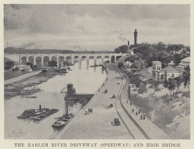 The Harlem River Driveway (Speedway) and High Bridge by American School