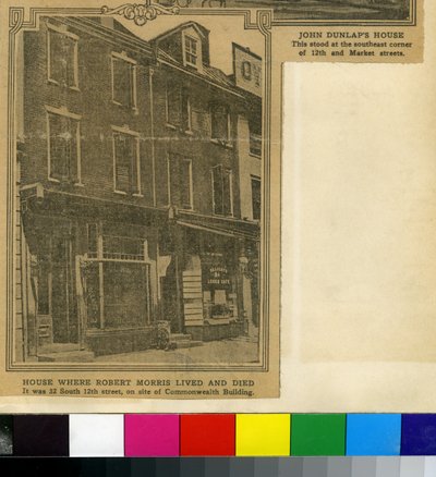 The House where Robert Morris lived and died by American School