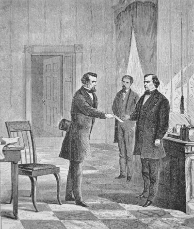The Impeachment of President Andrew Johnson (1808-75) 1868 by American School