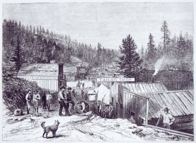 The Indian War, Deadwood City, Black Hills of Dakota, from a photograph by S. J. Morrow by American School