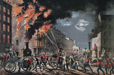 The Life of a Fireman (New York Volunteer Fire Department), published by Currier & Ives by American School