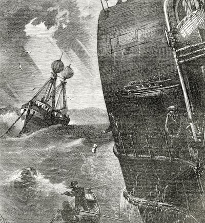 The Light-Ship and Incoming Steamer, Frontispiece Illustration from Appletons Journal, May 4, 1872 by American School