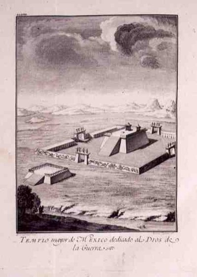 The Main Temple of Mexico, dedicated to the Gods of War, from Antonio de Solis y Rivadeneira Solis