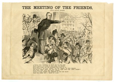The Meeting of The Friends, City Hall Park, 1863 by American School