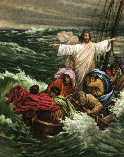The Miracle of Christ Calming the Storm on the Sea of Galilee by American School