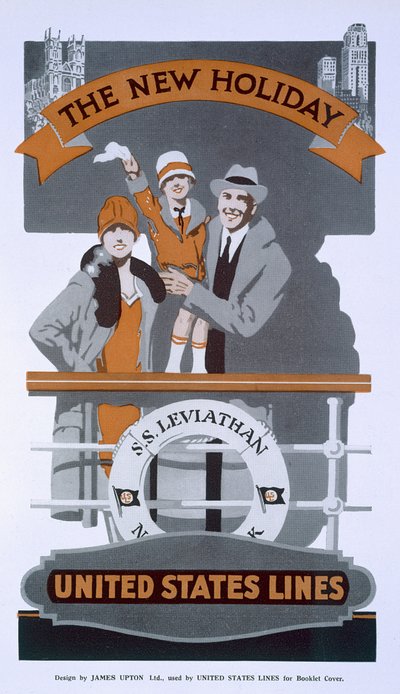 The New Holiday, advertisement for United States Lines, SS Leviathan, 1920s by American School