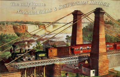 The Only Route via Niagara Falls and the Suspension Bridge by American School
