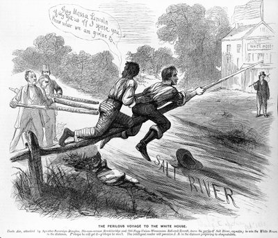The Perilous Voyage to the White House, from the Humors of War by American School