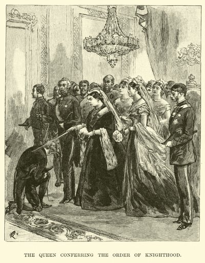 The Queen Conferring the Order of Knighthood by American School